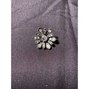 1950s Clear Semi-Precious Stone Snowflake Brooch (Br)